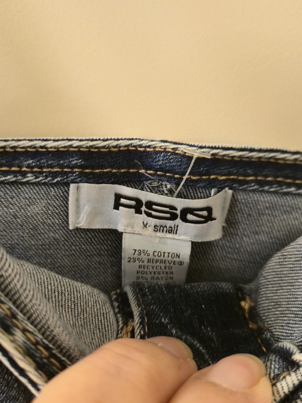 RSQ Blue Denim Button-Front Spaghetti Strap Mini Dress - Picture 3 of 3